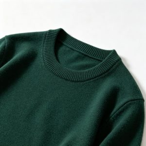 Dark Green Crew Neck Knit Sweater