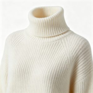 White Turtleneck Knit Sweater