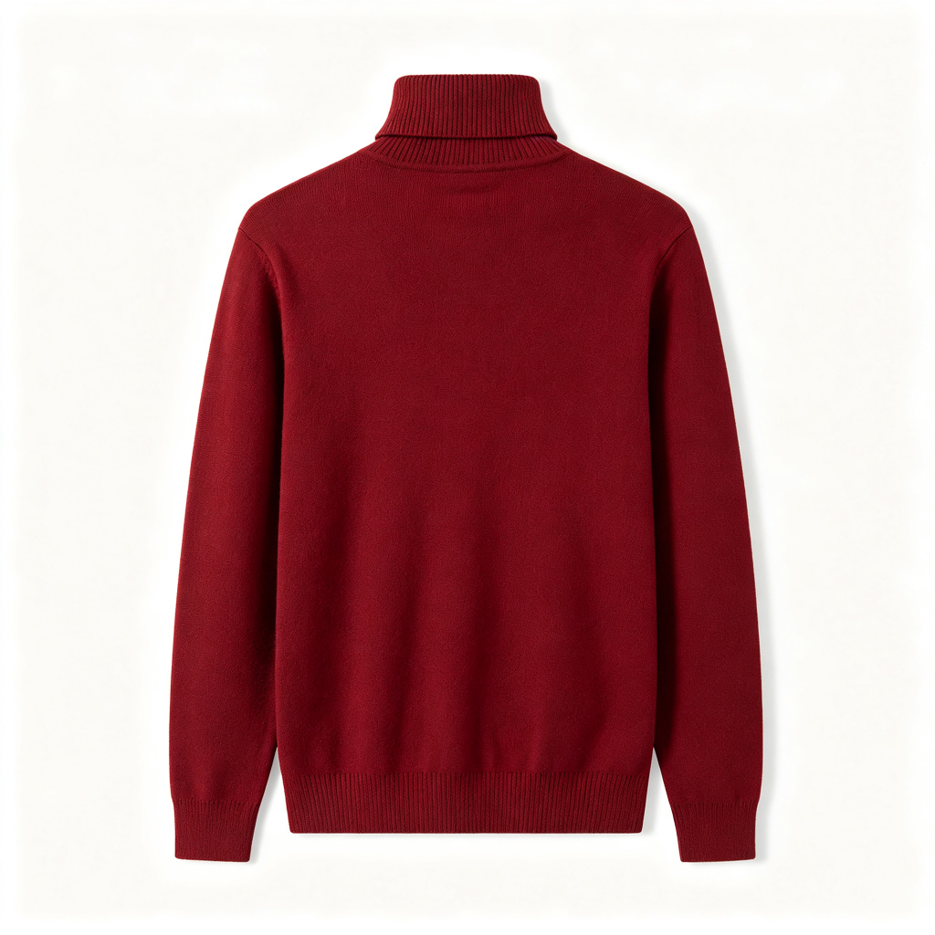 Burgundy Turtleneck Knit Sweater – Bild 3