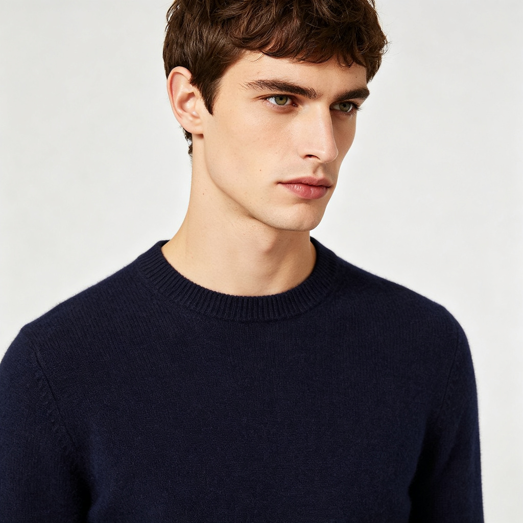 Navy Crew Neck Knit Sweater – Bild 4