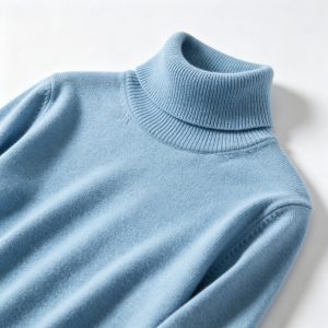 Light Blue Turtleneck Knit Sweater