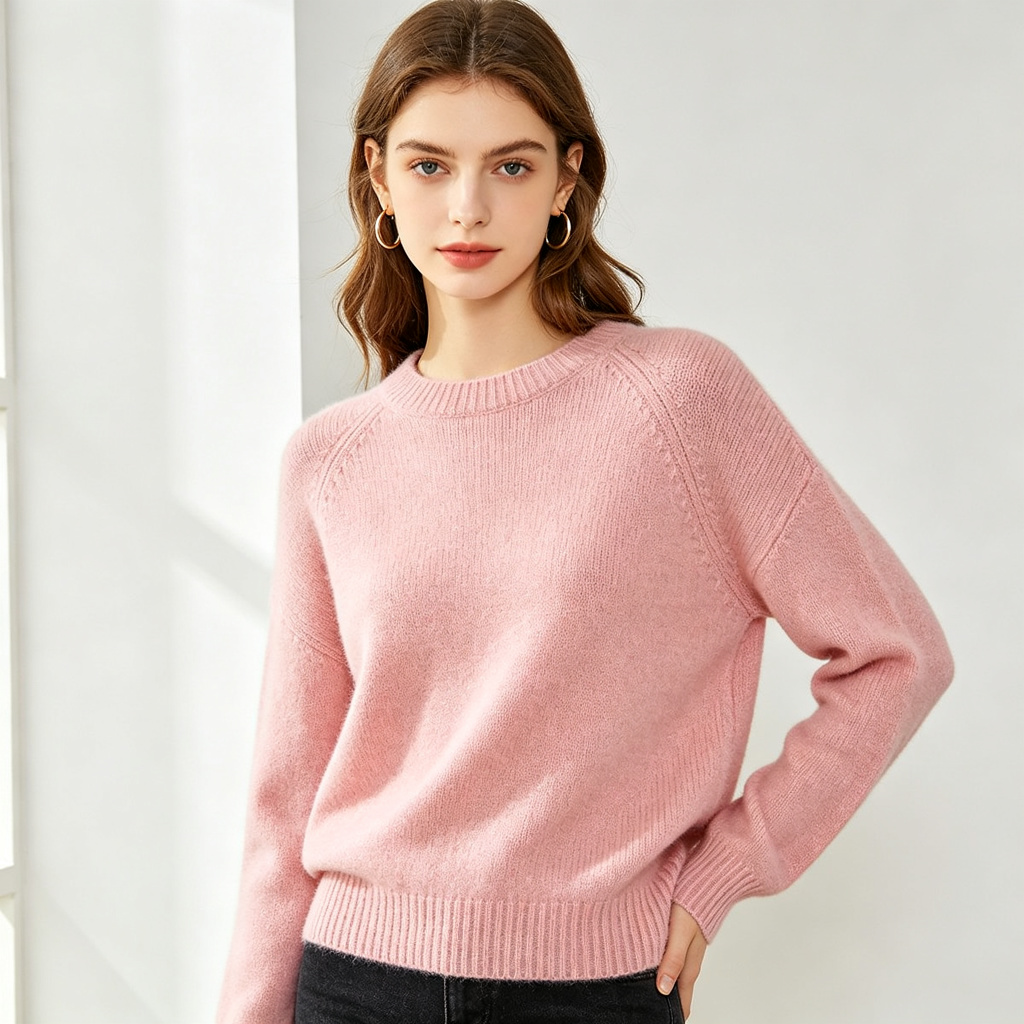 Pink Crew Neck Knit Sweater – Bild 4