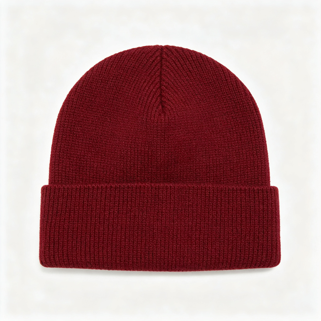 Burgundy Knit Beanie – Bild 2