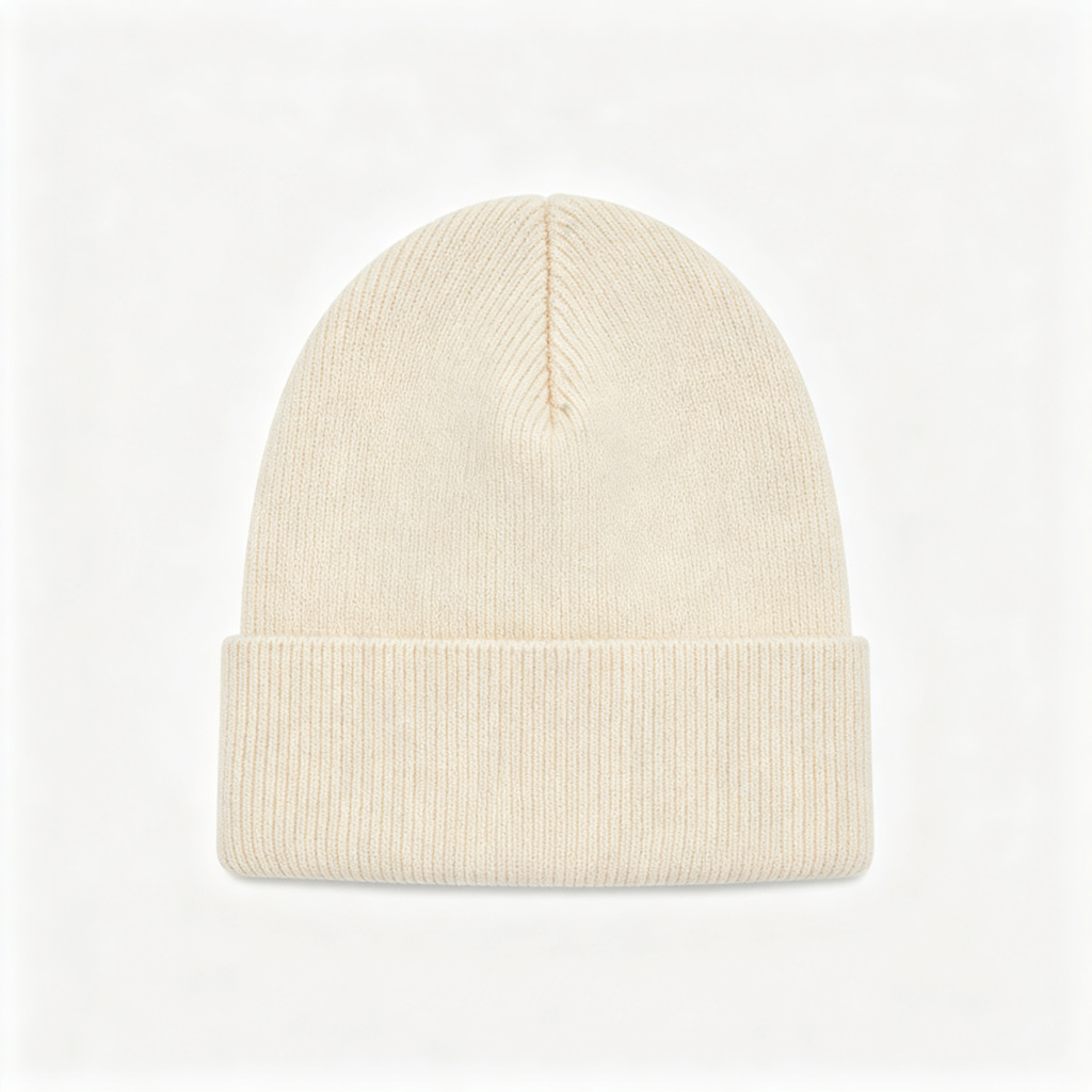Beige Knit Beanie – Bild 2