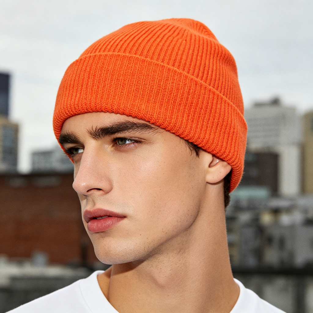 Orange Knit Beanie – Bild 3