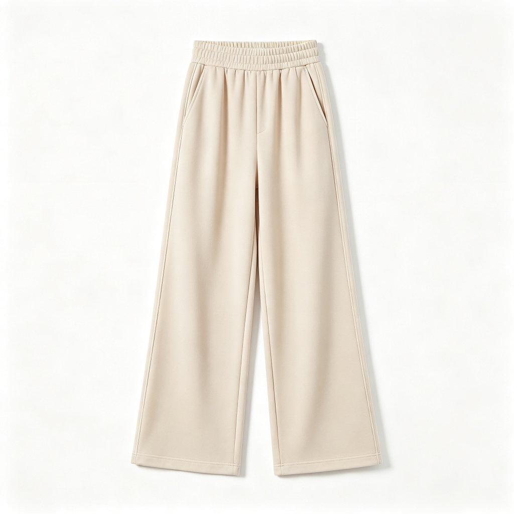 Beige Wide Leg Sweatpants – Bild 2