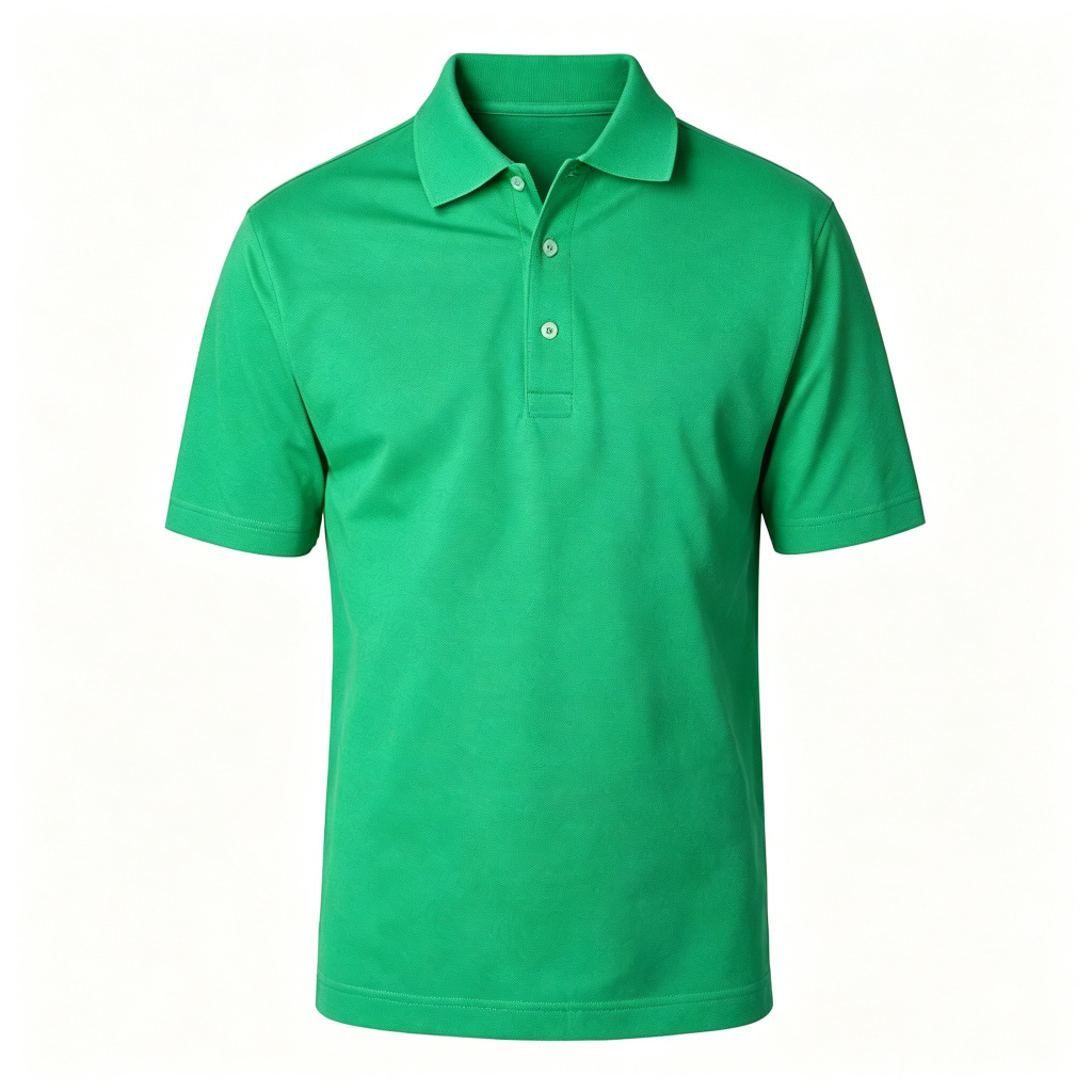 Emerald Green Polo Collar Polo Shirt – Bild 2