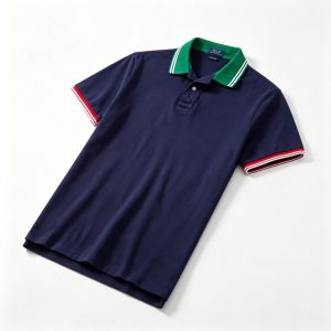 Navy Green Collar Polo Collar Polo Shirt