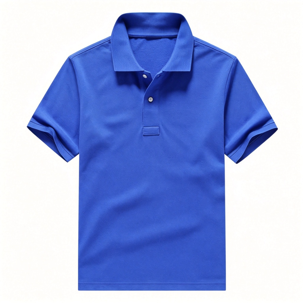 Royal Blue Polo Collar Polo Shirt – Bild 2