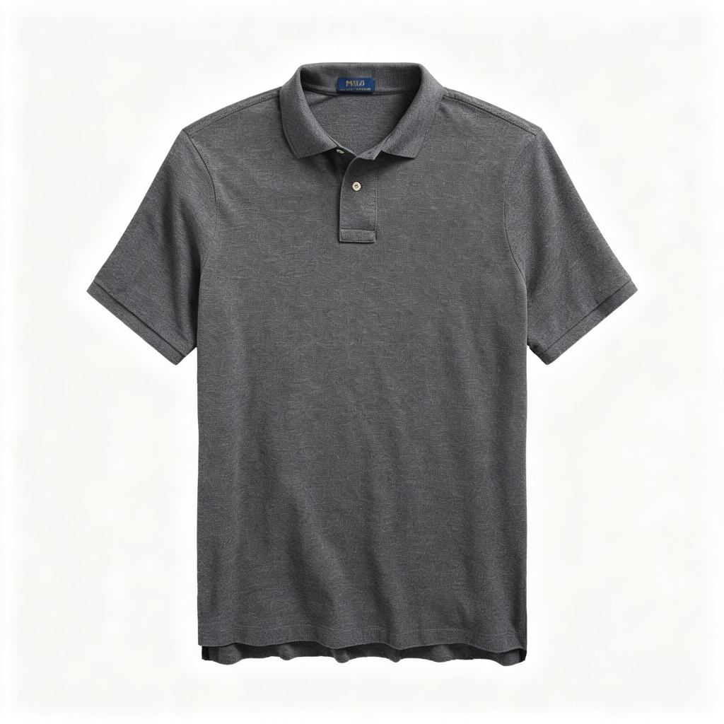 Dark Heather Gray Polo Collar Polo Shirt – Bild 2