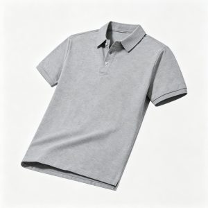 Light Heather Gray Polo Collar Polo Shirt