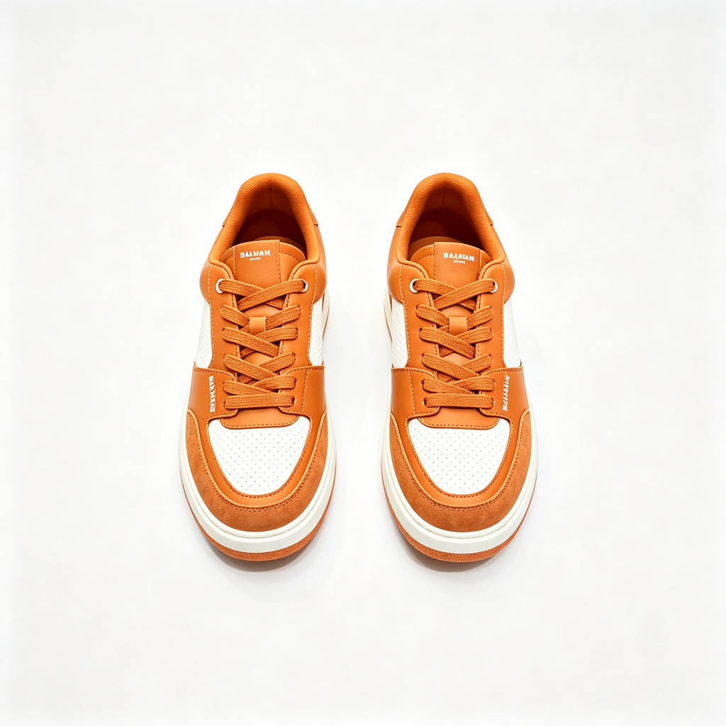 Orange Brown Color Block Low Top Sneakers – Bild 2