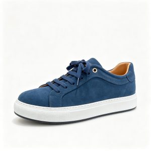 Blue Suede Low Top Sneakers