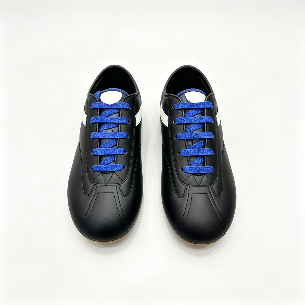 Black Blue White Retro Low Top Trainers – Bild 2
