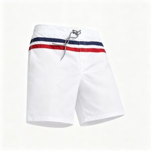 White Red Blue Stripe Beach Shorts