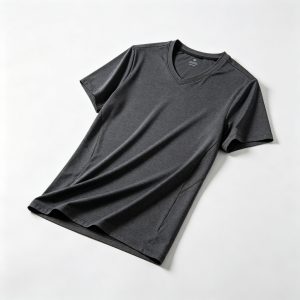 Dark Grey V-Neck Short Sleeve Athletic T-Shirt