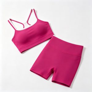 Rose Red Camisole Shorts Tracksuit Set