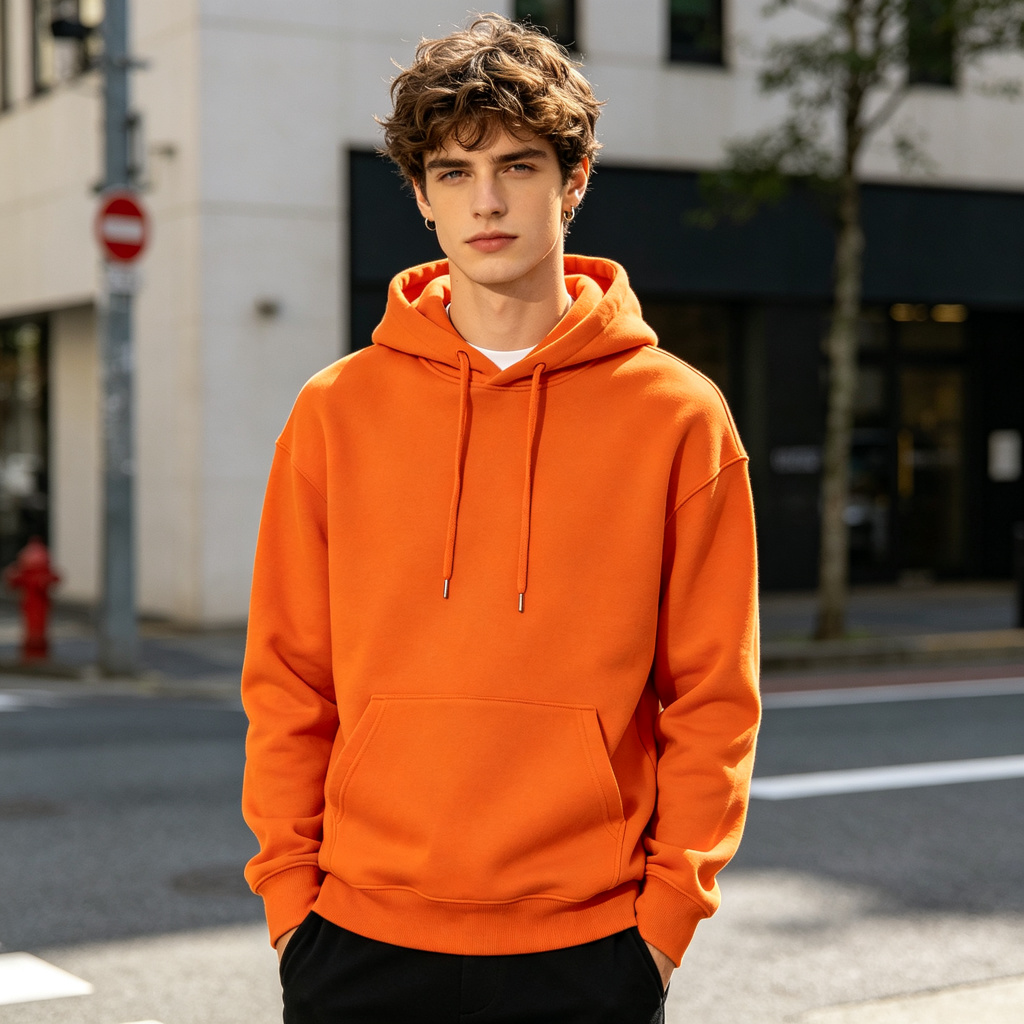 Orange Hooded Sweatshirt – Bild 4