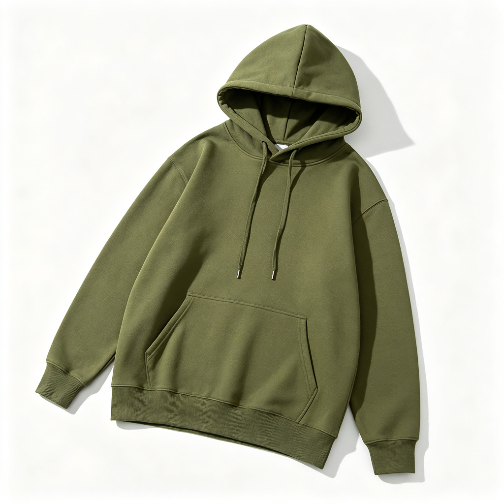 Olive Green Hooded Sweatshirt