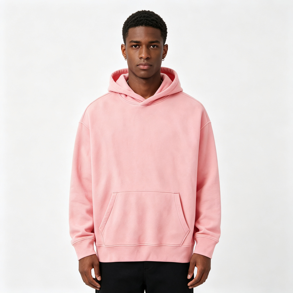 Pink Drop Shoulder Hooded Sweatshirt – Bild 4