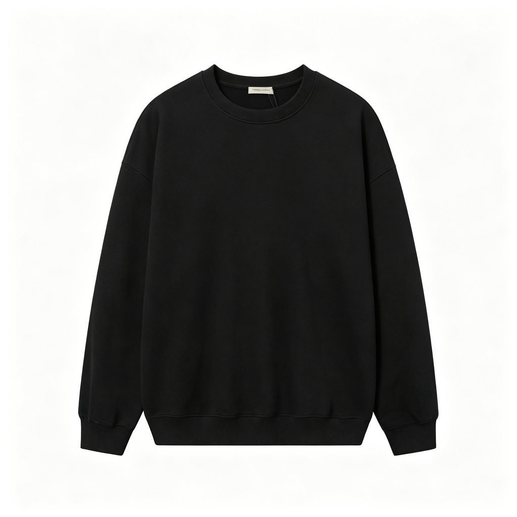 Black Drop Shoulder Crew Neck Sweatshirt – Bild 2