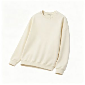 Off White Drop Shoulder Crew Neck Sweatshirt