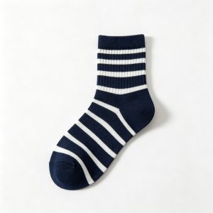 Navy Stripe Crew Socks