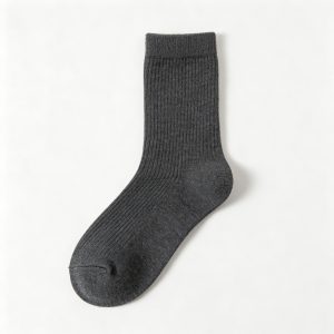 Dark Gray Cotton Crew Length Socks