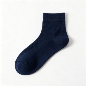Navy Cotton Crew Length Socks