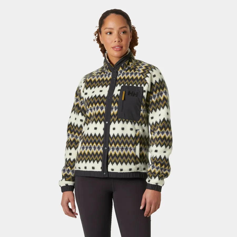 Helly Hansen Imperial bedruckte Damen-Pile-Fleecejacke mit Druckknöpfen