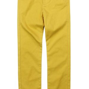 Goldfarbene schmal geschnittene Twillhose