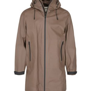 Kapuzenjacke – Leder, lang