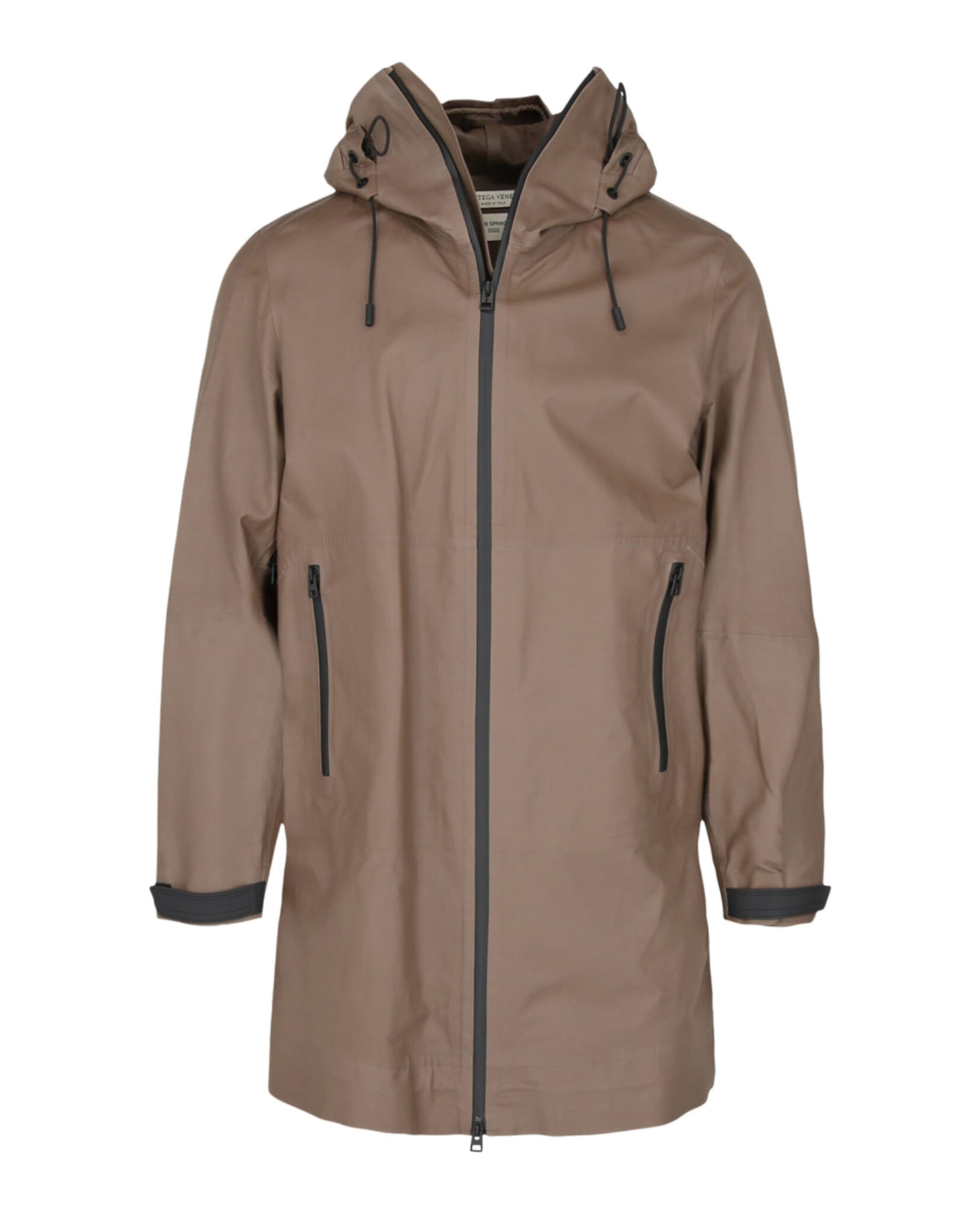 Kapuzenjacke – Leder, lang