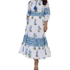 Ascot Maxikleid im Design Wildflower Blue