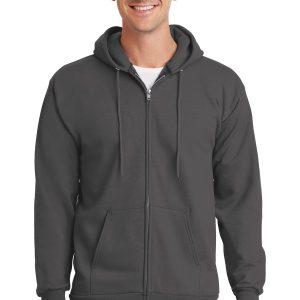 Port & Company Essential Herren-Fleece-Kapuzenjacke mit durchgehendem Reißverschluss