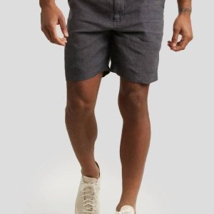 Aventura Shorts – Anthrazit, gewaschen, Leinen