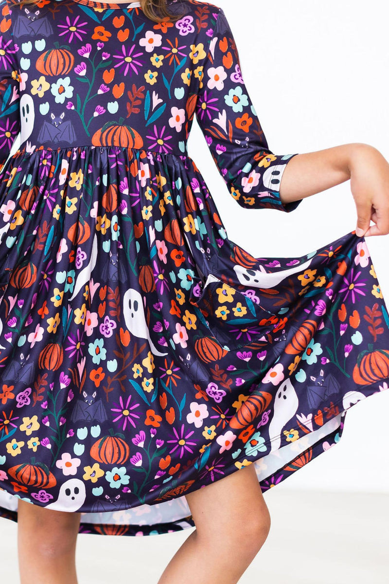 Fangtastic Kleid mit schwingendem Rock – 3/4-Ärmel, Taschen