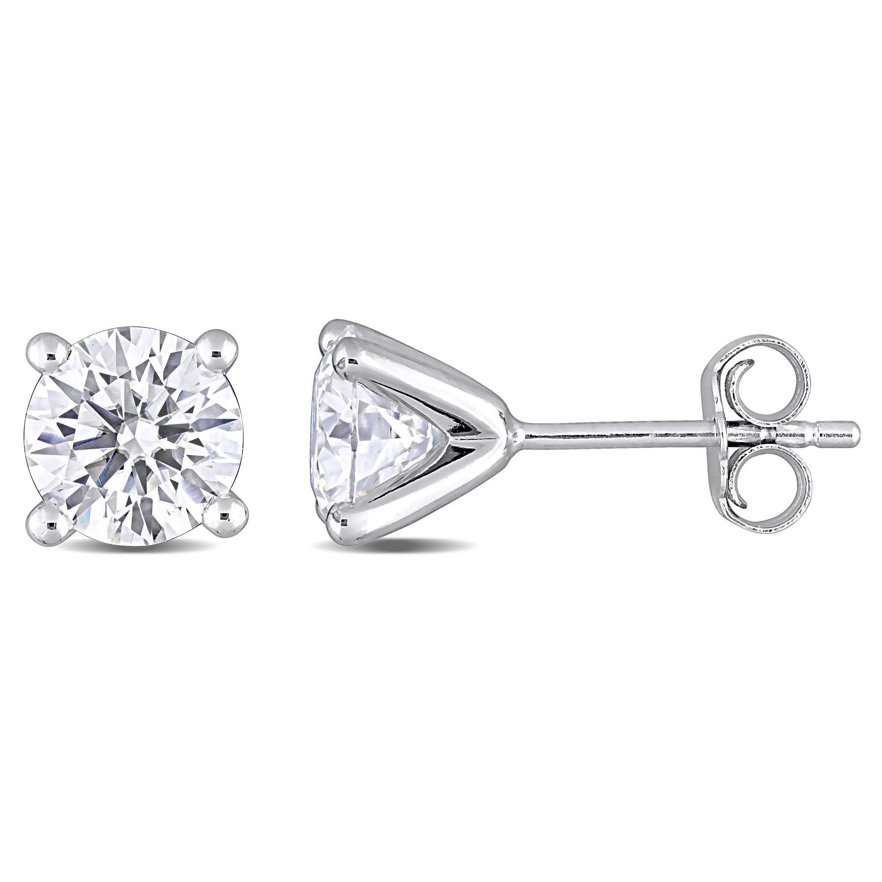 Mimi & Max 2ct DEW Ohrringe – synthetischer Moissanit, Sterlingsilber, Solitär