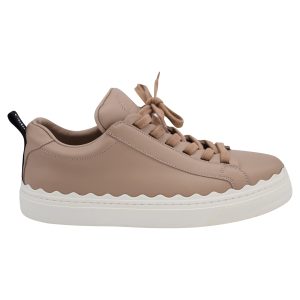 Chloé Lauren Sneaker aus beigem Leder mit Wellenkanten