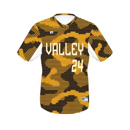 Russell Freestyle Baseballtrikot mit V-Ausschnitt und Sublimationsdruck