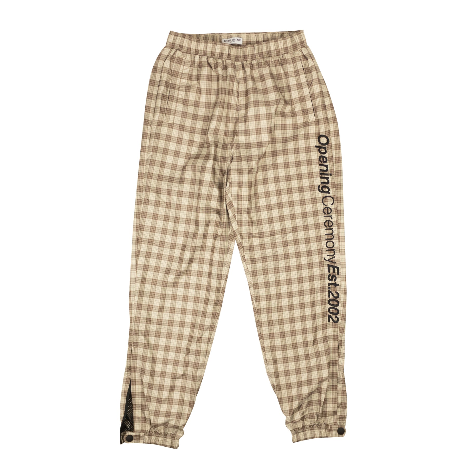 Opening Ceremony karierte Nylon-Jogginghose in Khaki