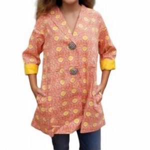 Jacke – Medaillonmuster, Gelb, Orange