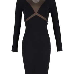 Emilio Pucci Mesh-Kleid mit Cut-outs aus schwarzer Baumwolle