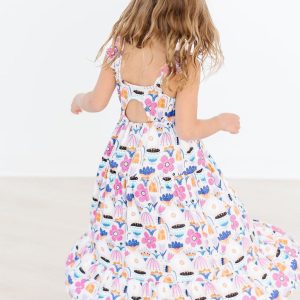 Tulip Blooms Maxikleid – Rüschen