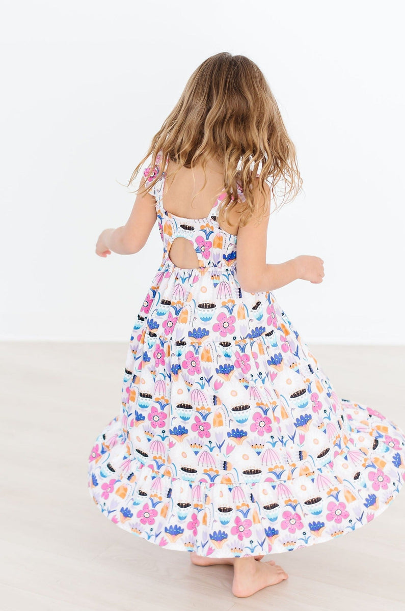 Tulip Blooms Maxikleid – Rüschen