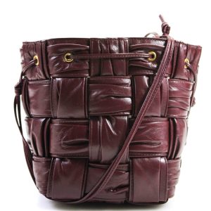 Bottega Veneta Small Cassette Intrecciato Damen-Beutelhandtasche in Bordeaux