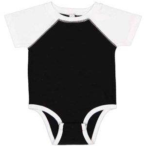 Rabbit Skins Baby-Body aus feinem Jersey im Baseball-Stil