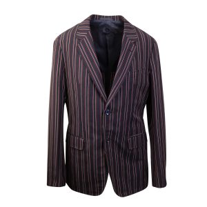 Caruso Zwei-Knopf-Blazer aus schwarzem Baumwollsamt