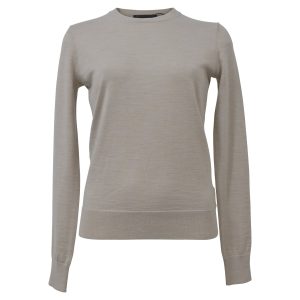Theory Regal Pullover aus Ecru-Wolle mit Rundhalsausschnitt – 7748657250364