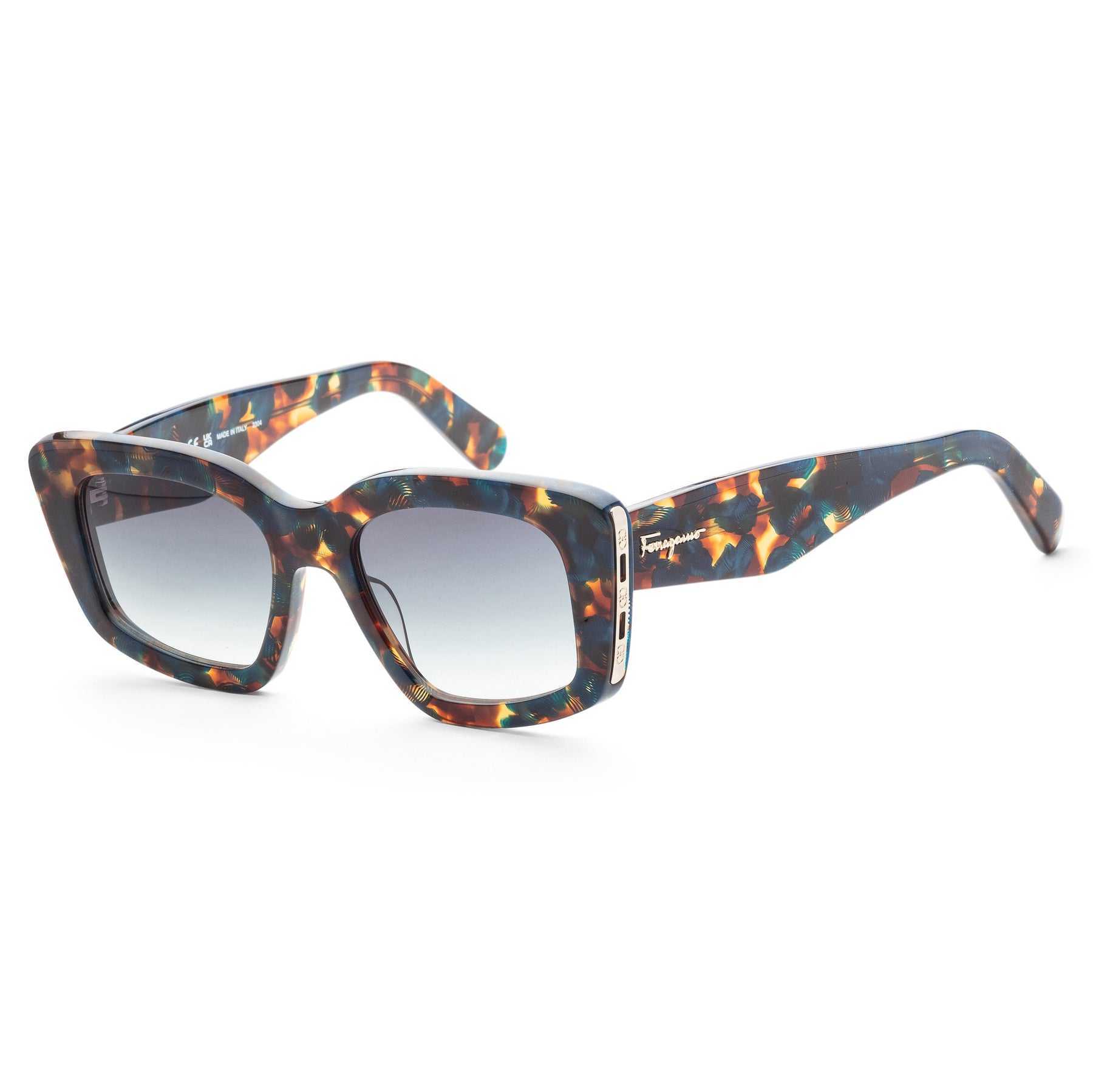 Ferragamo Damen-Sonnenbrille in Blue Havana, 52 mm